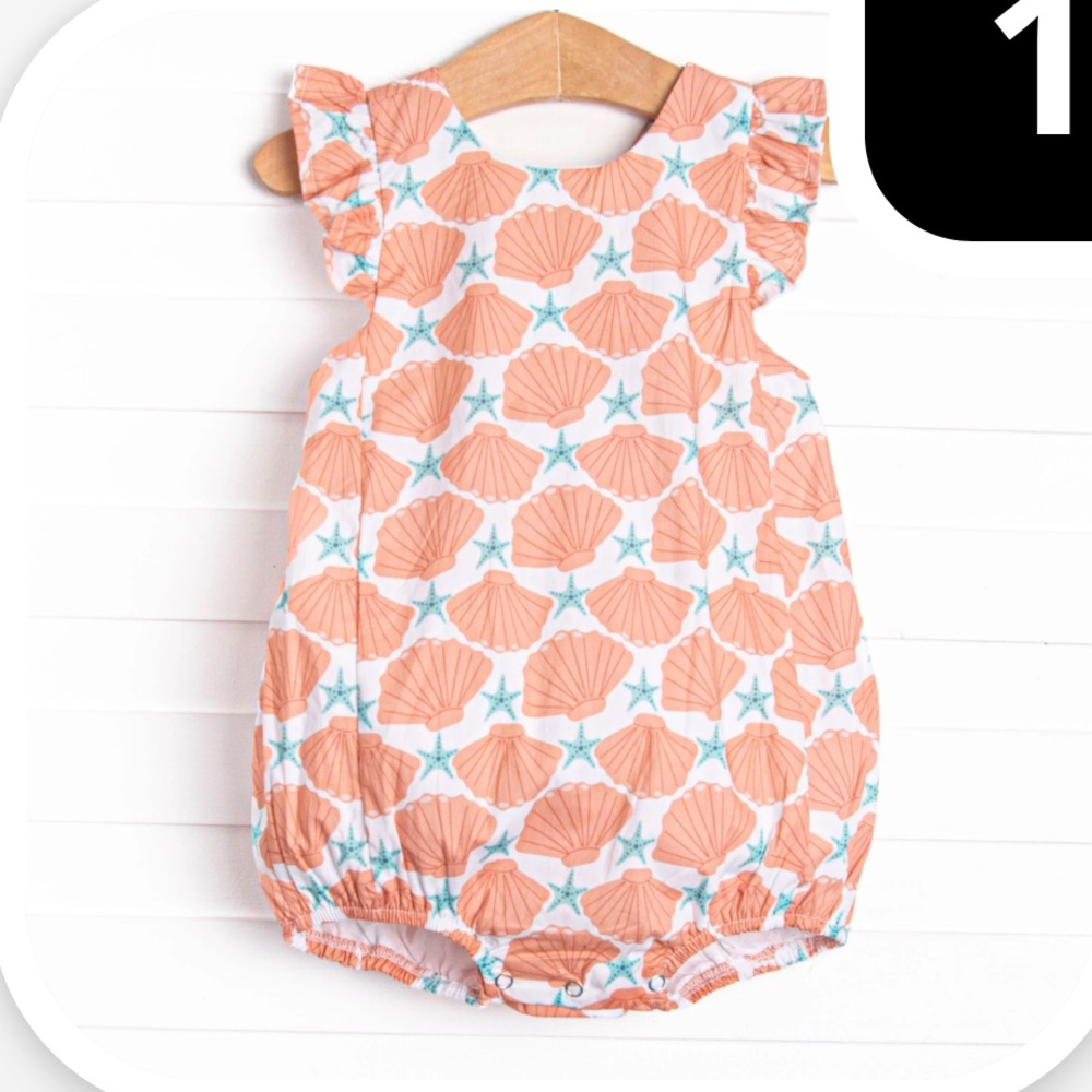 Stitchy fish bubble romper 9m